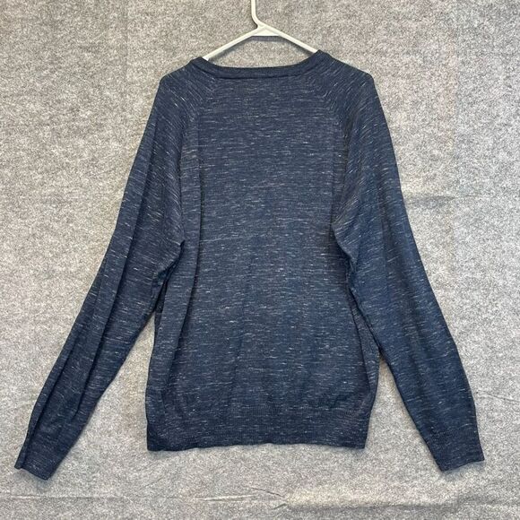 MUTUAL WEAVE Sweater Men's XL Heathered Blue Raglan Sleeve Crew Neck Pullover - Picture 9 of 11